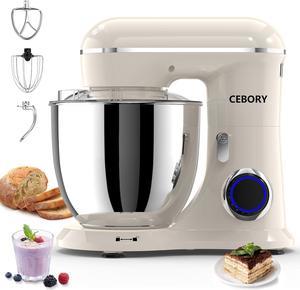 3IN1 Electric Stand Mixer 65QT Bowl 660W 10Speed Kitchen Mixer Household Food Mixers include Dough Hook Beater and Whisk Bread Cake Mixer for Baking and Most Home Cooks Almond Cream