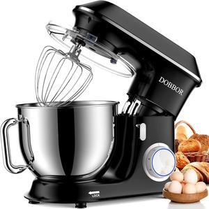 Electric Stand mixer, 9.5QT 660W 7 Speeds Tilt-Head Dough Mixers, Bread Mixer with Dough Hook, Whisk, Beater, Splash Guard for Baking Bread, Cake, Cookie, Pizza, Muffin, Salad and More - Black