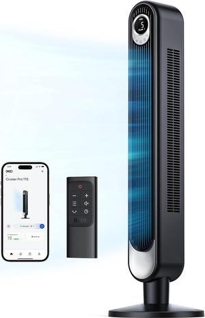 Smart Tower Fan, WiFi Voice Control - App Operable Works with Alexa/Google, Floor Standing Bladeless Oscillating Fan with Remote,6 Speeds - 4 Modes -12H Timer,Less Noise for Indoor Bedroom Home Office