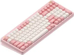 NUPHY Halo96 V2 Wireless Keyboard,Gasket Structure,96% Hot Swappable Gaming Keyboard, 99 Kyes RGB Backlit Mechanical Keyboard, Support QMK/VIA,Bluetooth/USB-C/2.4GHz - Pink,Mint Switches (37gf).