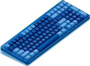 NUPHY Halo96 V2 Wireless Keyboard,Gasket Structure,96% Hot Swappable Gaming Keyboard, 99 Kyes RGB Backlit Mechanical Keyboard, Support QMK/VIA,Bluetooth/USB-C/2.4GHz - Blue,Raspberry Switches(46gf)