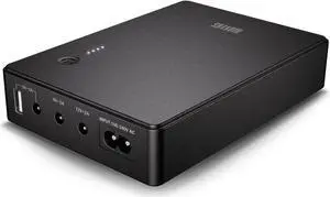 Mini UPS Battery Backup Uninterruptible Power Supply for Router, Modem, Security Camera with Input AC Output USB 5V DC 5V 9V 12V (37Wh)