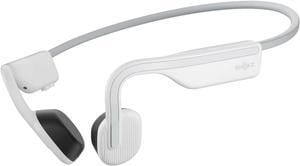 SHOKZ OpenMove - Open-Ear Bluetooth Sport Headphones, Bone Conduction Wireless Earphones, Sweatproof for Running and Workouts, with Sticker Pack, White