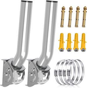 Universal Wireless Bridge Mount Bracket, Pole & Wall Mounted Stainless Steel 403 Antenna Mounting Brackets for TV Antennas, WiFi Bridges, Extenders, Starlink Mini Dish, Outdoor APs, and CPE 2-Pack