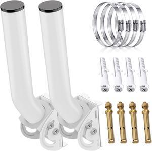 Universal Antenna Mount,11 Inches J Pole and Wall-Mounted Mounting Bracket Kits for Outdoor Point to Point Access Point CPEs,TV Antennas, Wireless Bridges,Starlink Mini Dish (White 2-Pack)