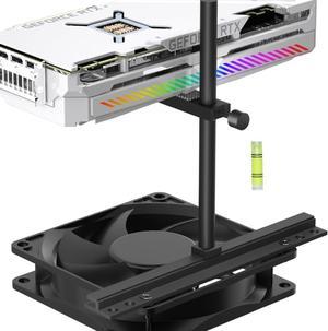 Graphics Card GPU Support Bracket, Graphics Card Support, GPU Bracket Brace, Video Card Sag Holder Bracket, GPU Stand, Adjustable Anti Sag GPU Stand for Fan Aluminum 129mm