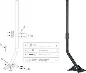 Adjustable Outdoor Antenna Mounting Pole - Universal J Pipe Mount for Antenna & Weather Station - Easy Installation, Solid Structure, Weather Proof (Diameter 1 1/4", Length 33 1/4")
