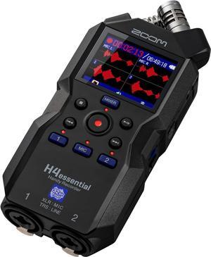 Zoom H4essential 4-Track Handy Recorder 2024 Model, Essential Series with 32-Bit Float, Accessibility, Stereo Microphones, 2 XLR/TRS Combo Inputs, USB Interface, for Musicians, Podcasters, and More