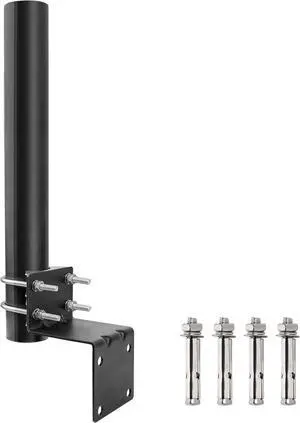 Antenna Mounting Pole 16 inch, Heavy Duty 16'' Antenna Pole Universal Weather Proof Pole Mount Bracket for Outdoor Antenna