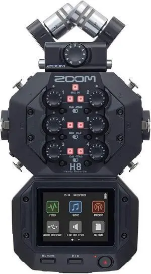 Zoom H8 12-Track Portable Recorder, Stereo Microphones, 6 Inputs, Touchscreen Interface, USB Audio Interface, Battery Powered, for Stereo/Multitrack Audio for Video, Podcasting, and Music