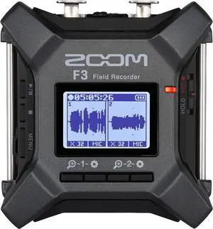 Zoom F3 Professional Field Recorder, 32-Bit Float Recording, 2 Channel Recorder, Dual AD Converters, 2 Locking XLR Inputs, Battery Powered, Wireless Control