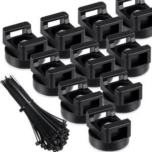 Magnetic Zip Tie Mount Multipurpose Magnetic Cable Holder Cable Tie Mount Magnets Magnetic Wire Management Bases with Heavy Duty Cable Zip Ties, Tie Mount Nylon Cable Ties in Total (60 Pieces, 22 mm)