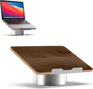 Portable Electronic Device Stand - Black Walnut Wood Laptop Stand, Ergonomic Computer Stand for Laptop, Compatible with MacBook Stand up to 16 inches - Black Walnut