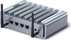 Mini PC, Mini Firewall PC Celeron J4125 DDR4 8GB RAM 256GB SSD, Quad Core AES-NI OPNsense Industrial PC, VGA, HD, WiFi, BT4.0, 4 × 2.5Gbe I225 LAN for Network Firewall Gateway, RTC