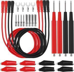 2 Sets 16 in 1 Multimeter Test Leads Kit Digital Probes & Leads Set with Replaceable Testing Pen Test Hook Alligator Clips Banana Plug Measurement Tools for Electrical Power Experiments
