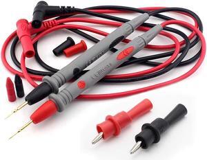 Multimeter Test Leads Kit, Precision Sharp Probe Test Lead 1000V 20A Gold-Plated Probe Leads with Alligator Clips, Test Extension, Banana Test Lead Probe Clip Suitable for Most of Digital Multimeter
