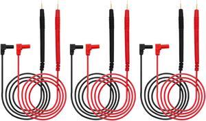 3 Flexible Multimeter Test Lead Kit, CAT III 1000V 10A, Volt Test Lead for Measurement Accurately with Standard 4mm Banana Plug, for Most Brands Digital Multimeters, Electronic Clamp Meter