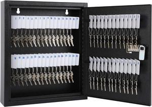 Locking Key Cabinet, 60 Key Storage Lock Box with Code, Key Box Wall Mount with Combination Lock, Key Hooks & Tags Key Labels,(Black,60 Key)