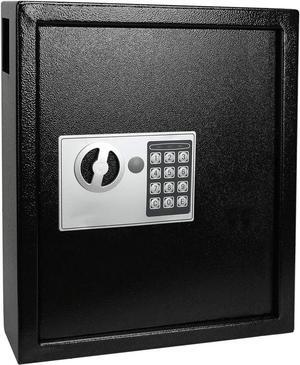 Electronic 40 Keys Cabinet Wall Mount,Digital Key Safe Lock Box,Large Security Lockbox for House Key,Heavy Duty Combination Lock Storage,14.37'' X 11.8'' X3.93'' (Black,40 Keys)