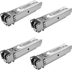 4Pack 1.25G SFP Module 1000Base-SX Multimode LC Transceiver, 850nm MMF, 550m Range - Compatible with Cisco SFP-GE-S, Meraki MA-SFP-1GB-SX, Ubiquiti UF-MM-1G, Mikrotik, TP-Link, Netgear, Aruba and more