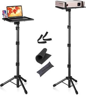Tall Projector Stand Tripod from 23.5" to 63.5", Adjustable Laptop Tripod Stand with Gooseneck Phone Holder, Heavy Duty Computer Floor Stable for Outdoor, Office Home, Stage, Studio