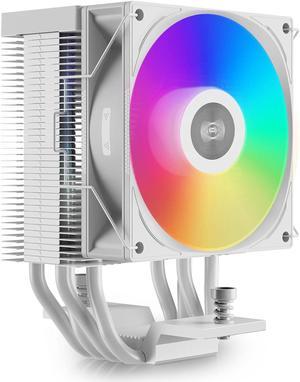 ARGB Air CPU Cooler, 4 Next-Gen Heatpipes Air Cooler, Hydraulic Bearing 2200RPM High Pressure 92mm Fan, 180W TDP CPU Air Cooler,for AMD AM4/AM5/Intel LGA 115X/1200/1700/18XX White