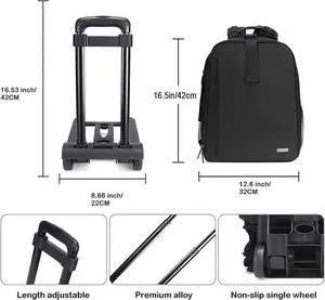 Camera Backpack Bag Professional for DSLR/SLR Mirrorless Camera Waterproof, Camera Case Compatible for Sony Canon Nikon Camera and Lens Tripod Accessories (Large, 5.0 Black)