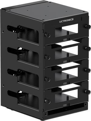 Raspberry Pi Cluster Case, Desktop Metal Rack Case, 4 Layers with 2 Cooling Fans Compatible with Raspberry Pi 5/4B and 2.5" SSD