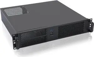 2U Micro ATX Compact Rackmount 2 x 5.25 Chassis Support ATX PS2 PSU with 120mm Fan on top, USB3.0 with 2.0 Adapter