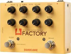 Acoustic Guitar Effects Pedal with Analog Preamp and Digital Reverb Acoustic Instruments with XLR Output - A Factory