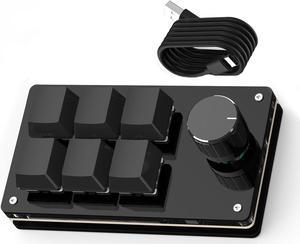Programmable Macro Keyboard,6 Key Macro Mechanical Gaming Macro Keypad,Custom Knob KeyPad, Hot swappable Switch Gaming Keyboard,Wired programmable keypad with Drawing Programming Video