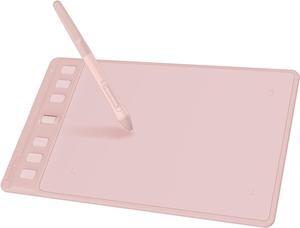Inspiroy 2 Small Drawing Tablet, Digital Art Tablet with Scroll Wheel, 6 Hot Keys, Battery-Free Stylus, Pink Graphics Tablet for Drawing, Design, Writing, Work with PC, Mac & Android Pink