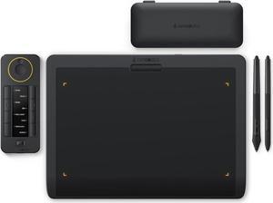 Wireless Drawing Tablet Medium with Quick Keys, Pen Tablet with 2 Battery-Free Pens, 12" Graphics Tablet for Windows/macOS/Linux, Black