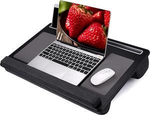 Extra Large Lap Laptop Desk- Home Office Portable LapDesk with Mouse Pad & Wrist Rest for Notebook/MacBook/Tablet, Sofa Bed Working, Writing, Drawing (Carbon Black, Fit Up to 17-inch Laptops)