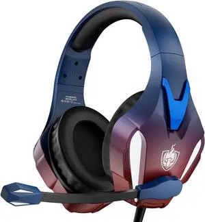 PS4 Gaming Headset for PC, PS5, Xbox Headset with 7.1 Stereo Sound, Over Ear Gaming Headphones for Switch, Mobile PS4 with Noise Cancelling Mic, LED Light (Blue)