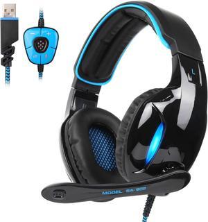 SA902 7.1 USB Surround Sound PC Headsets Over-Ear Gaming Headphones with Microphone LED Light
