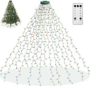 400 LED Christmas Tree Lights, Christmas Lights with 8 Light Modes & Memory Function, 6.6FT x 16 String Lights with Timing Function & Remote Control for Christmas Ornaments - Multicolor
