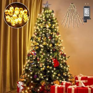 Christmas Tree Lights Warm White, 8 Modes Christmas Lights for Tree with Timer & Memory Function, 400 Diamond LED 6.6FTx10 Waterproof Xmas Tree Lights with Ring for Indoor Outdoor