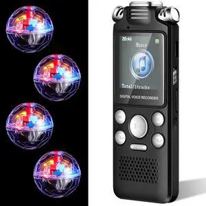 5 Pcs 16GB Ghost Hunting Kit Includes Digital Voice Recorders with 4 LED Cat Balls Motion Activated Cat Ball Voice Activated Recorder with Playback for Pet Cat Dog Animals