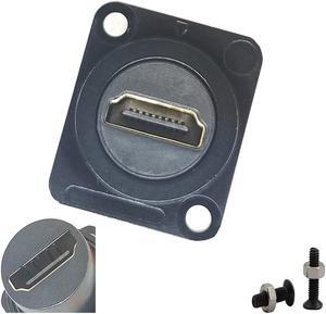 HDMI D Panel Mount Connector Extender Socket Series D-Type HDMI Coupler Female to Female Adapter Converter Pass Through 3D&4K Connector with Screws
