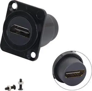 HDMI Panel Mount Connector Socket HDMI Female to Female Panel Adapter HDMI Straight Connector Mounting Socket for Audio and Video Transfer