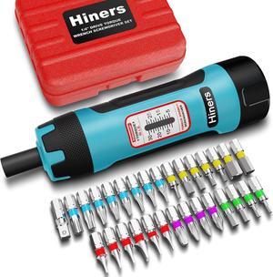 1/4 Inch Drive Torque Screwdriver Wrench Set, 5-30 in.-lb., Torque Wrench Bits Set