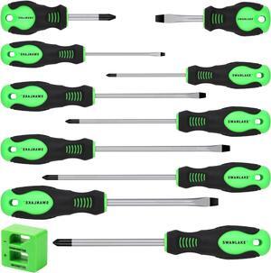 11PCS Screwdriver Set, Magnetic 5 Phillips and 5 Flat Head Tips for Fastening and Loosening Seized (11PCS)