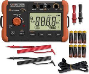 VAD78 Digital Insulation Resistance Tester - Accurate Megohm Meter for DC/AC Voltage Testing (20-1500V, 20-750V) and Resistance Measurement (0-5000 Megohms)