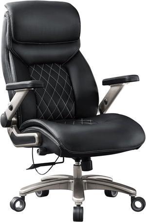 thumbnail image 2 of Youhauchair Ergonomic Big And Tall Office Chair, 500LBS PU Leather Executive Desk Chair With Lumbar Support And Flip-up Armrests, High Back, For Home And Office, Black 2 of 12