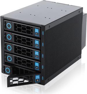 Internal Hard Drive Enclosure 5x2.5/3.5 SATA/SAS Hard Drive Backplane 6 Gbps HDD hotswap in 3xExternal 5.25" Bay