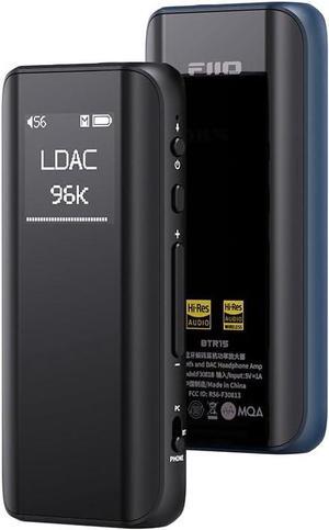 FiiO BTR15 Headphone Amps Bluetooth 5.1 Receiver High Resolution 384K/32Bit Native DSD256 USB DAC Supports LDAC/aptX HD/MQA for Smartphones/PC/Car/Home Audio (Black)