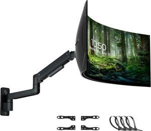 17-49 inch Premium Ultrawide Monitor Wall Mount, Heavy Duty Single Wall Mount Monitor Arm up to 44lbs, Fully Adjustable Single Wall Monitor Arm Wall Mount Stand, VESA 75/100/200, Black