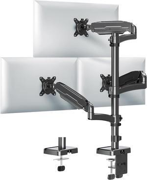 Triple Monitor Mount for Max 32" Computer Screen, Adjustable 3 Monitor Desk Mount, up to 17.6lbs Each, Gas Spring Monitor Arm with Tilt Swivel Rotation, VESA Mount 75x75/100x100mm