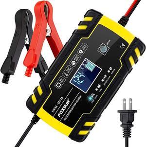 Car Battery Charger 12V/8A 24V/4A Automatic Smart Battery Charger/Maintainer Trickle Charger with LCD Screen Pulse Repair Charger Pack for Car Truck Motorcycle Lawn Mower Boat etc